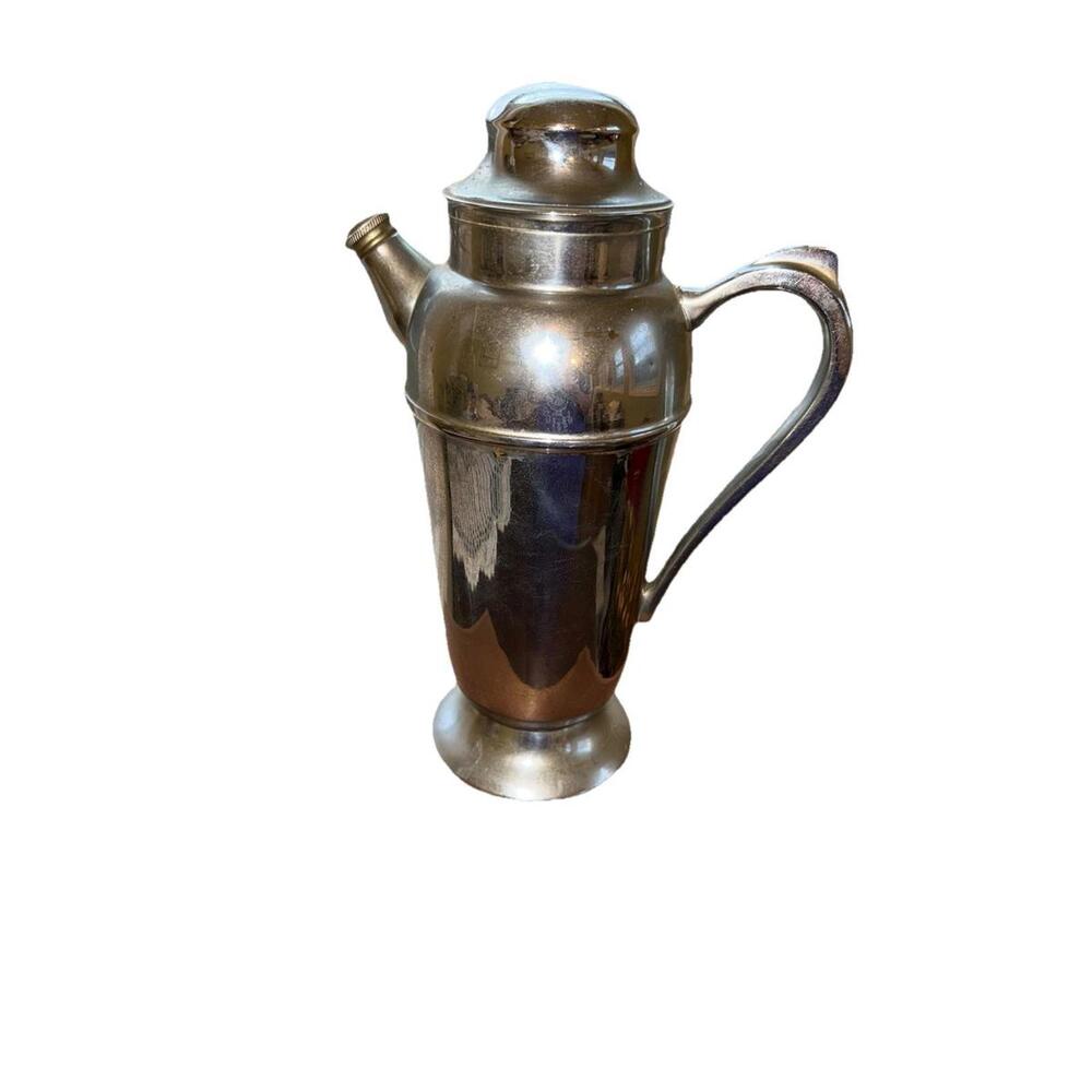Vintage Chrome Coctail Sha1940s Art Deco Stylker Pitcher